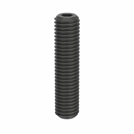 Socket Set Screw: M14x2 Thread Size, 60 mm Overall Lg, Cup pt, Steel, Black Oxide, Socket, 25 PK