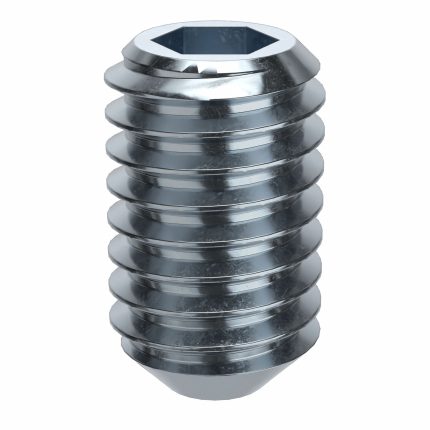Socket Set Screw: M6x1 Thread Size, 10 mm Overall Lg, Cup pt, Alloy Steel, Zinc Plated, 100 PK