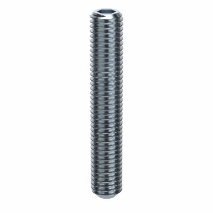 Socket Set Screw: M10x1.5 Thread Size, 60 mm Overall Lg, Cup pt, Alloy Steel, Zinc Plated, 50 PK