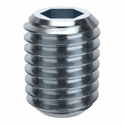 Socket Set Screw: M12x1.75 Thread Size, 16 mm Overall Lg, Cup pt, Alloy Steel, Zinc Plated, 50 PK