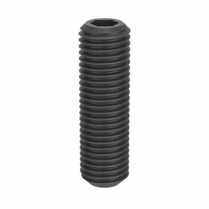 Socket Set Screw: M12x1.5 Thread Size, 40 mm Overall Lg, Cup pt, Steel, Black Oxide, Socket, 50 PK