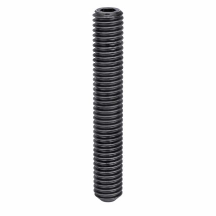 Socket Set Screw: 3/8"-16 Thread Size, 2 1/2 in Overall Lg, Flat pt, Alloy Steel, Black Oxide, 25 PK