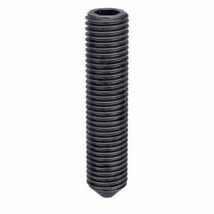 Socket Set Screw: 7/8"-9 Thread Size, 4 in Overall Lg, Cup pt, Alloy Steel, Black Oxide, Socket