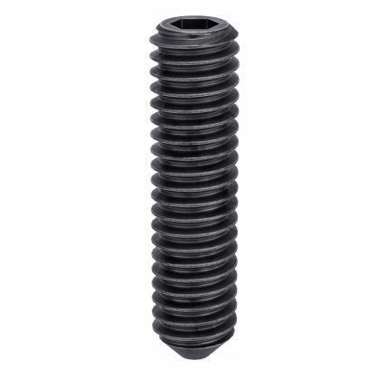 Socket Set Screw: #5-44 Thread Size, 1/2 in Overall Lg, Cup pt, Alloy Steel, Black Oxide, 100 PK