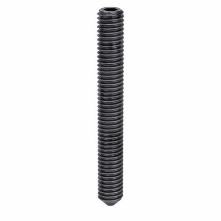 Socket Set Screw: #10-32 Thread Size, 1 1/2 in Overall Lg, Cup pt, Alloy Steel, Black Oxide, 100 PK