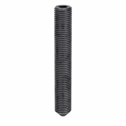 Socket Set Screw: 3/8"-24 Thread Size, 2 1/2 in Overall Lg, Cup pt, Alloy Steel, Black Oxide, 25 PK