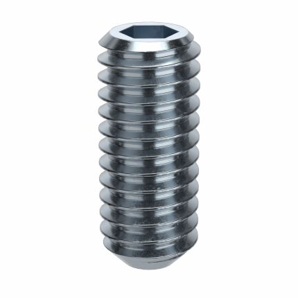 Socket Set Screw: 5/16"-18 Thread Size, 3/4 in Overall Lg, Flat pt, Alloy Steel, Zinc Plated, 100 PK