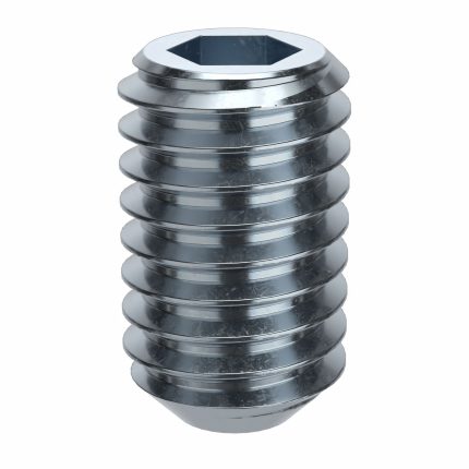 Socket Set Screw: 3/8"-16 Thread Size, 5/8 in Overall Lg, Flat pt, Alloy Steel, Zinc Plated, 100 PK