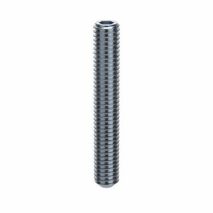 Socket Set Screw: 3/8"-16 Thread Size, 2 1/2 in Overall Lg, Flat pt, Alloy Steel, Zinc Plated, 25 PK