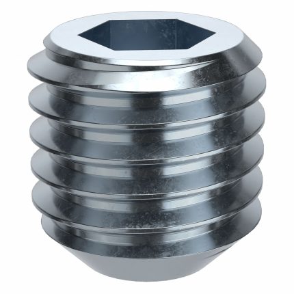 Socket Set Screw: 5/8"-11 Thread Size, 5/8 in Overall Lg, Flat pt, Alloy Steel, Zinc Plated, 10 PK