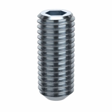 Socket Set Screw: 5/8"-11 Thread Size, 1 1/2 in Overall Lg, Flat pt, Alloy Steel, Zinc Plated, 10 PK