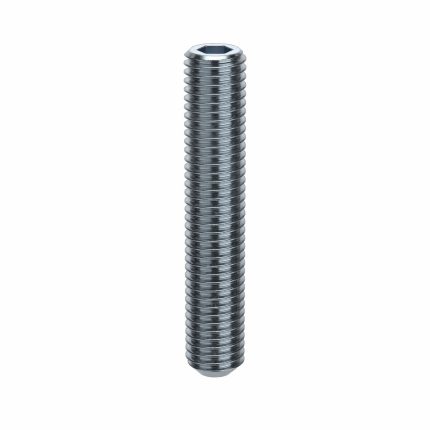 Socket Set Screw: 5/8"-11 Thread Size, 3 1/2 in Overall Lg, Flat pt, Alloy Steel, Zinc Plated, 5 PK