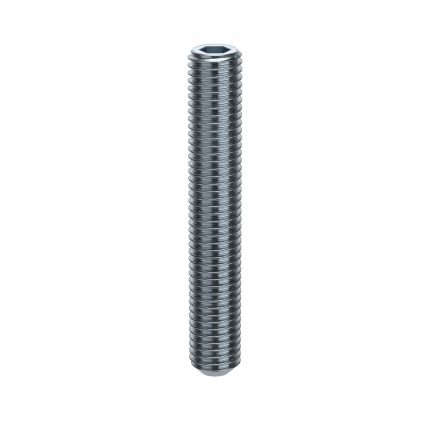 Socket Set Screw: 5/8"-11 Thread Size, 4 in Overall Lg, Flat pt, Alloy Steel, Zinc Plated, 5 PK