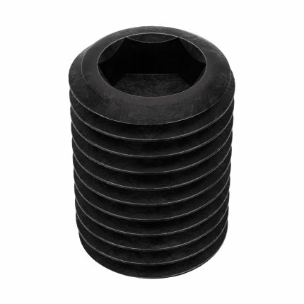 Socket Set Screw: 1"-8 Thread Size, 1 1/2 in Overall Lg, Cup pt, Alloy Steel, Black Oxide, Socket
