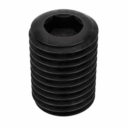 Socket Set Screw: M16x2 Thread Size, 25 mm Overall Lg, Cup pt, Steel, Black Oxide, Socket, 25 PK
