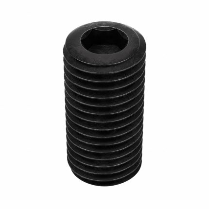 Socket Set Screw: M16x2 Thread Size, 35 mm Overall Lg, Cup pt, Steel, Black Oxide, Socket, 25 PK
