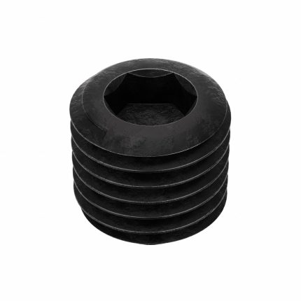 Socket Set Screw: M20x2.5 Thread Size, 20 mm Overall Lg, Cup pt, Steel, Black Oxide, Socket, 10 PK