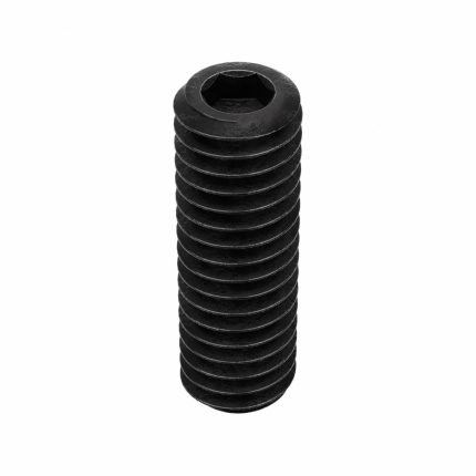 Socket Set Screw: 5/16"-18 Thread Size, 1 in Overall Lg, Flat pt, Alloy Steel, Black Oxide, 100 PK