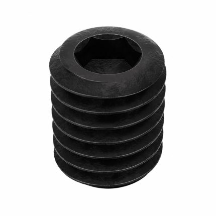 Socket Set Screw: 3/8"-16 Thread Size, 1/2 in Overall Lg, Flat pt, Alloy Steel, Black Oxide, 100 PK
