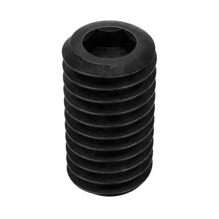 Socket Set Screw: 3/8"-16 Thread Size, 3/4 in Overall Lg, Flat pt, Alloy Steel, Black Oxide, 100 PK