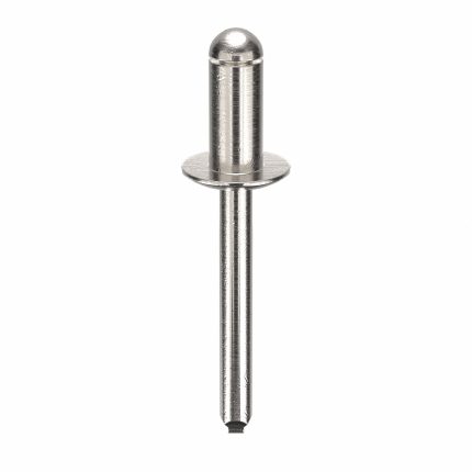 Blind Rivet,1 44/53" L,1/4" dia,PK100: Inch, 1 53/64 in Overall Lg, 1/2 in Body Lg, Open End, 100 PK