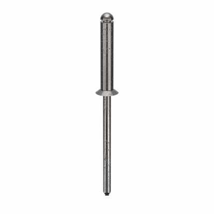 Blind Rivet,1 47/63" L,1/8" dia,PK500: Inch, 1 3/4 in Overall Lg, 21/32 in Body Lg, Open End, 500 PK