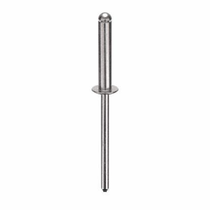 Blind Rivet,2 1/10" L,0.156" dia,PK500: Inch, 2 3/32 in Overall Lg, 51/64 in Body Lg, Dome, 500 PK