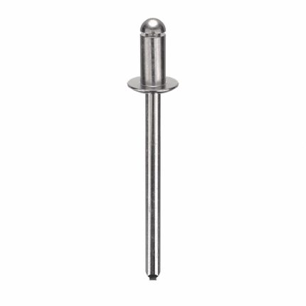 Blind Rivet,1 3/5" L,0.156" dia,PK500: Inch, 1 19/32 in Overall Lg, 19/64 in Body Lg, Dome, 500 PK