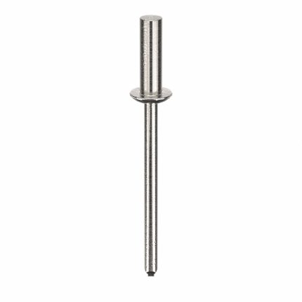 Blind Rivet,1 25/47" L,1/8" dia,PK500: Inch, 1 17/32 in Overall Lg, 27/64 in Body Lg, Dome, 500 PK