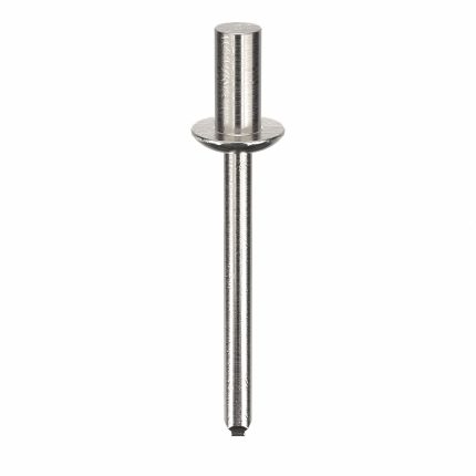 Blind Rivet,1 39/53" L,0.188" dia,PK250: Inch, 1 47/64 in Overall Lg, 13/32 in Body Lg, Dome, 250 PK