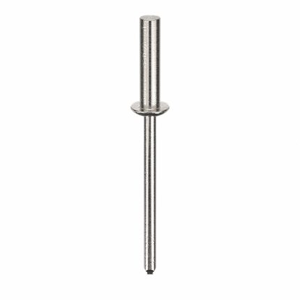 Blind Rivet,1 23/35" L,1/8" dia,PK500: Inch, 1 21/32 in Overall Lg, 35/64 in Body Lg, Dome, 500 PK