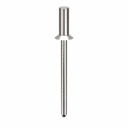 Blind Rivet,1 23/53" L,1/8" dia,PK500: Inch, 1 7/16 in Overall Lg, 21/64 in Body Lg, Plain, 500 PK