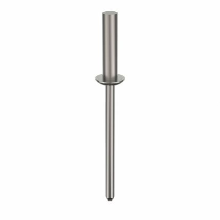 Blind Rivet,1 25/38" L,1/8" dia,PK500: Inch, 1 21/32 in Overall Lg, 35/64 in Body Lg, Dome, 500 PK