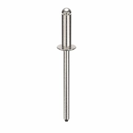 Blind Rivet,1.835" L,0.156" dia,PK500: Inch, 1 53/64 in Overall Lg, 17/32 in Body Lg, Dome, 500 PK