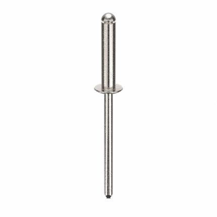 Blind Rivet,2 in L,0.156 in dia,PK500: Inch, 2 in Overall Lg, 23/32 in Body Lg, Dome, Plain, 500 PK