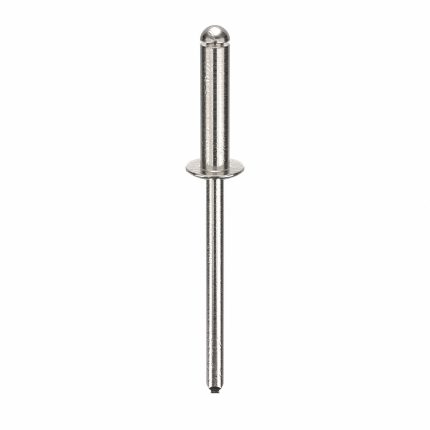 Blind Rivet,2 in L,0.156 in dia,PK500: Inch, 2 in Overall Lg, 21/32 in Body Lg, Dome, Plain, 500 PK