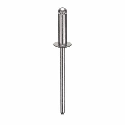 Blind Rivet,1.835" L,0.156" dia,PK500: Inch, 1 53/64 in Overall Lg, 17/32 in Body Lg, Dome, 500 PK