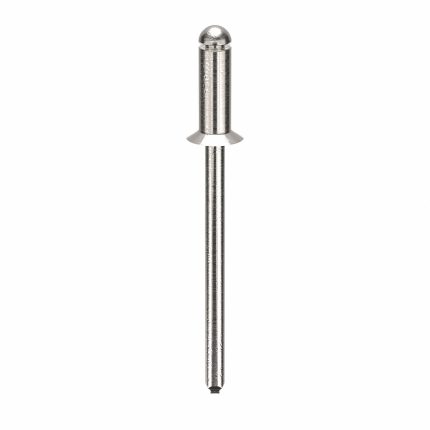 Blind Rivet,1.414" L,0.125" dia,PK500: Inch, 1 13/32 in Overall Lg, 21/64 in Body Lg, Plain, 500 PK