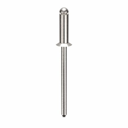 Blind Rivet,1.481" L,0.125" dia,PK500: Inch, 1 31/64 in Overall Lg, 25/64 in Body Lg, Plain, 500 PK