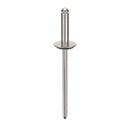 Blind Rivet,1.827" L,0.125" dia,PK500: Inch, 1 53/64 in Overall Lg, 33/64 in Body Lg, Plain, 500 PK