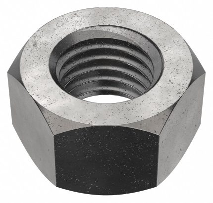 Hex Nut: 3/4"-10 Thread, 1 1/4 in Hex Wd, 47/64 in Hex Ht, Steel, Grade DH, Black Oxide, 10 PK