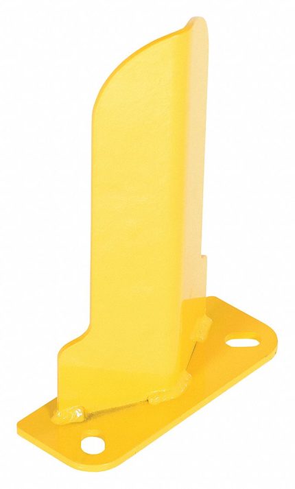 Pallet Rack Guard: Steel, V Shape, 3 in Overall Lg, 0.2 in Overall Thick, Yellow, Powder Coated