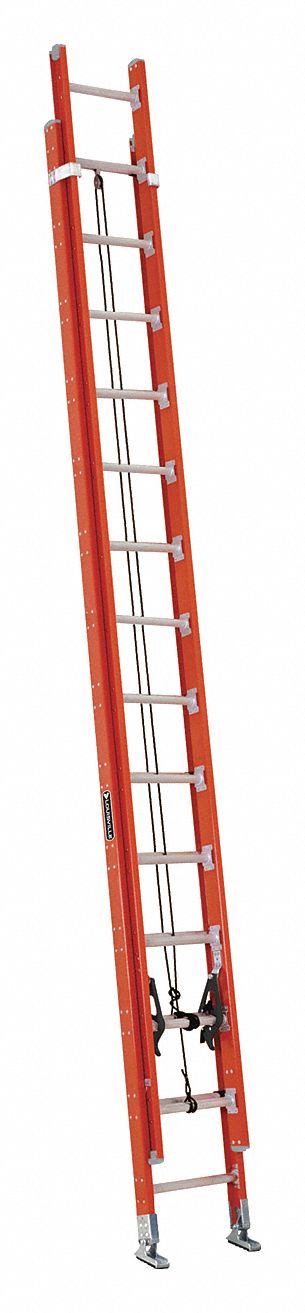 LOUISVILLE Extension Ladder: 28 ft Ladder Size, Fiberglass, 300 lb Load Capacity, 62 lb Wt