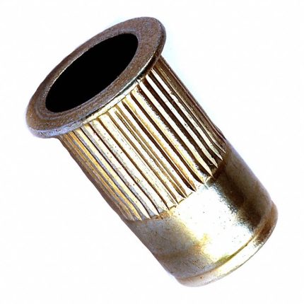 Rivet Nut: M5-0.80 Thread Size, 15.3 mm Overall Lg, 7.5 mm Insert Dia, Round, Steel, Steel, 25 PK