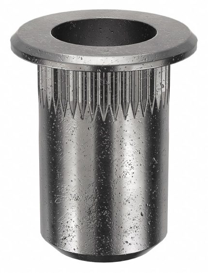 Rivet Nut: #10-24 Thread Size, 1 1/64 in Overall Lg, 19/64 in Insert Dia, Round, Steel, Steel, 25 PK