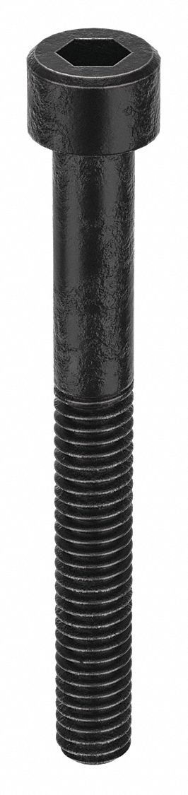 Socket Head Cap Screw: #6-40 Thread Size, 1 1/4 in Lg, Std, Black Oxide, Steel, 100 PK