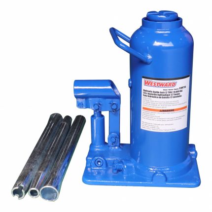 WESTWARD High-Clearance Bottle Jacks: Steel, Manual Handle, Mechanical, 12 ton Load Capacity, 35MT11