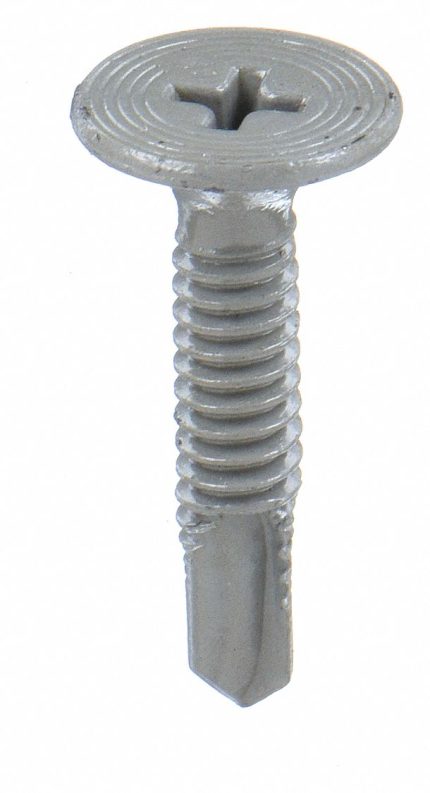 Self Drilling Screw: #10 Size, 1 in Lg, Steel, Climaseal, Wafer, Phillips, 3 Drill Tip Type, 500 PK