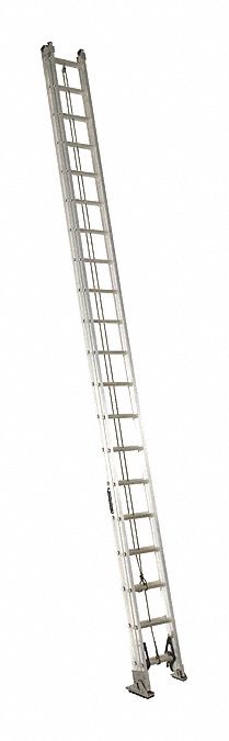 LOUISVILLE Extension Ladder: 40 ft Ladder Size, Aluminum, 300 lb Load Capacity, 84 lb Wt, 2 Sections