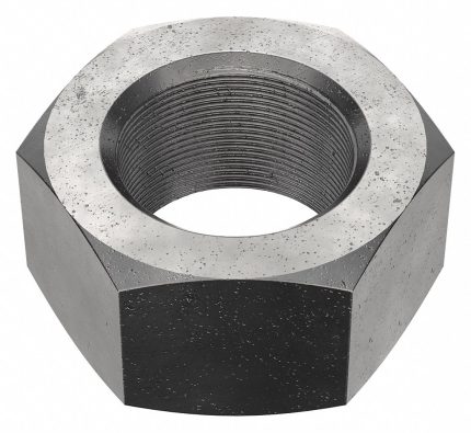 Hex Nut: M52-1.50 Thread, 80 mm Hex Wd, 42 mm Hex Ht, Steel, Class 8, Black Oxide